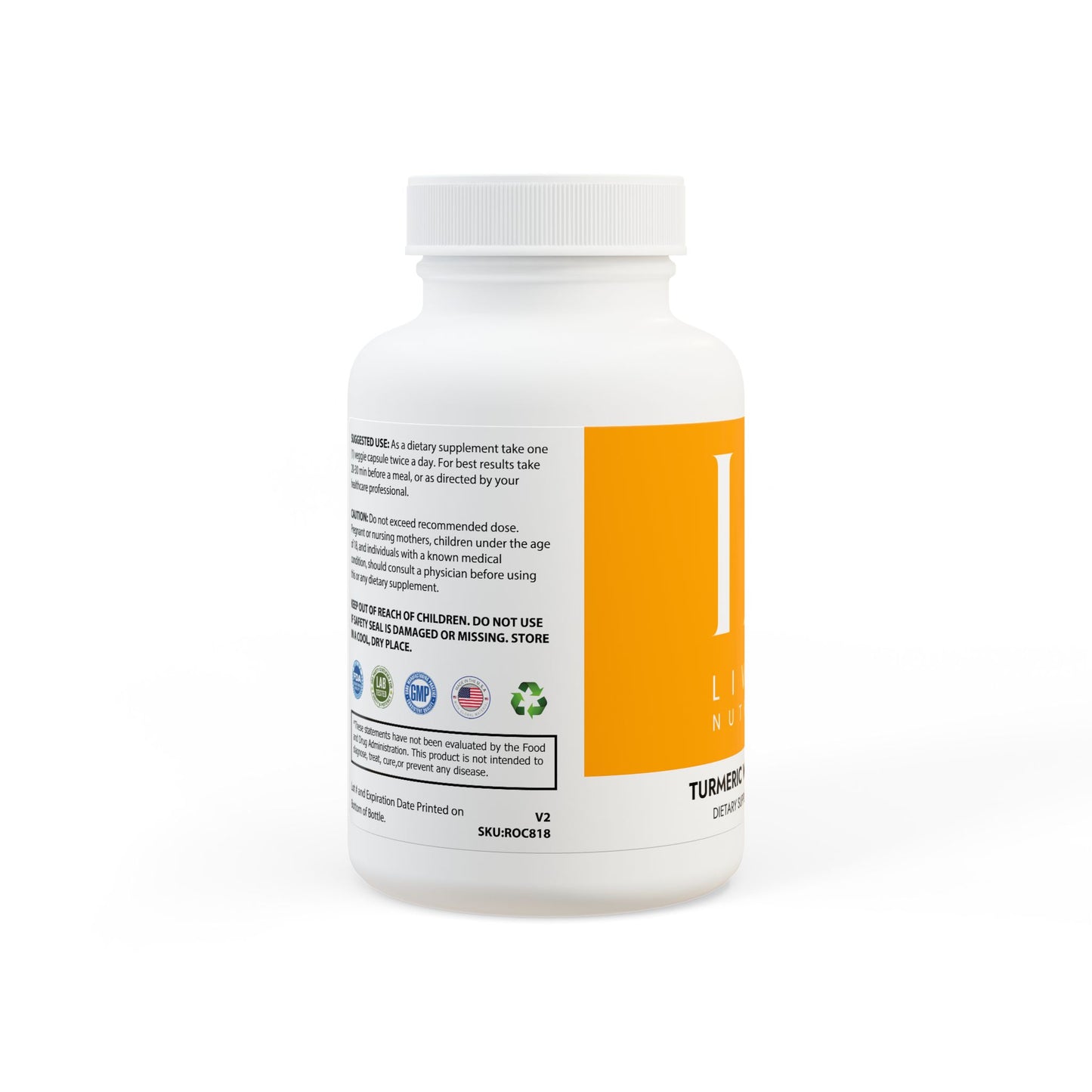 Turmeric with BioPerine® (Black Pepper Fruit Extract) Supplement (60 Capsules)